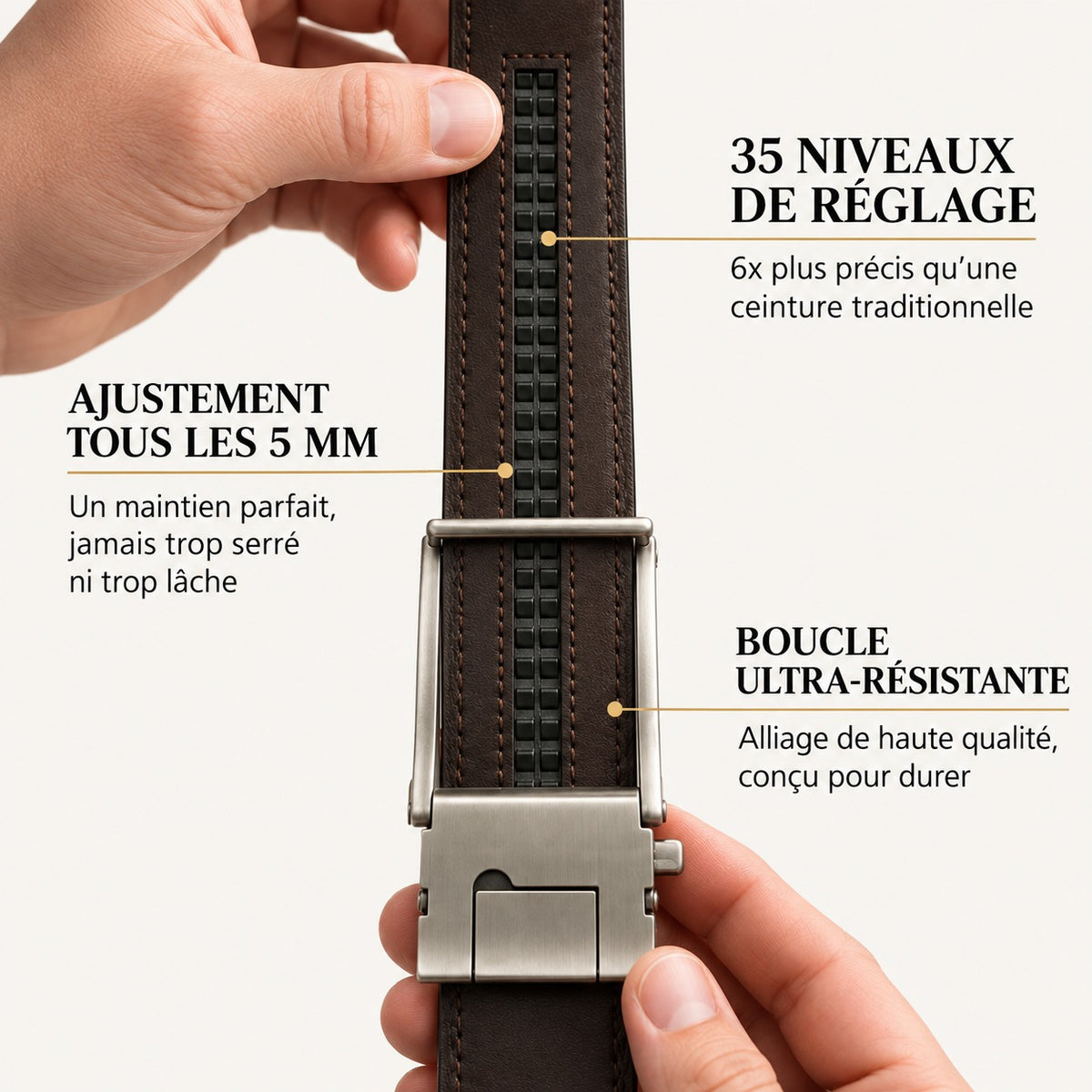 Ceinture Signature Valoren Guichêne : ajustement automatique sans trous